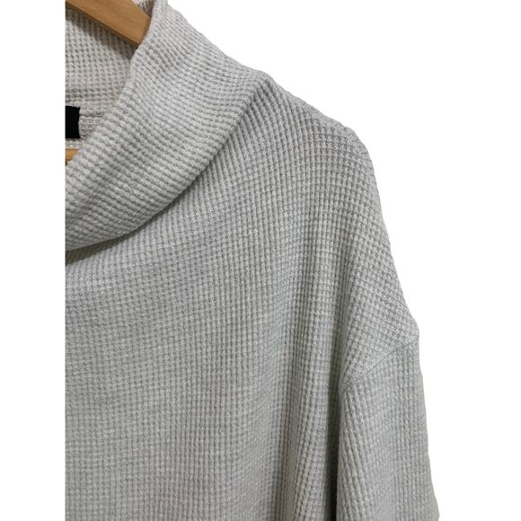 Monrow cowl neck waffle knit pullover in eggshell size XL - Picture 5 of 6